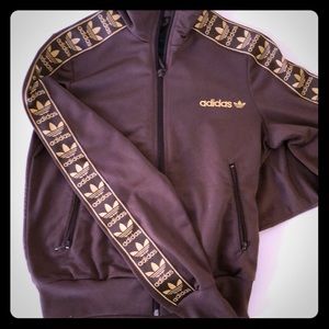 Adidas original track jacket- Tan & Brown